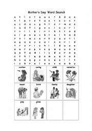 Mothers day word search