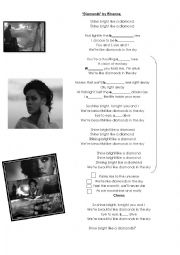 English Worksheet: Song-worksheet. Diamonds by Rihanna. 