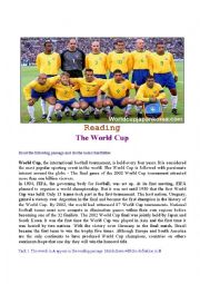 English Worksheet: The World Cup - Reading