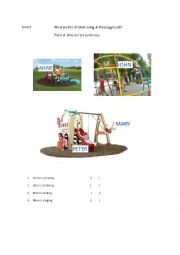 English Worksheet: What are they doing at the playground?