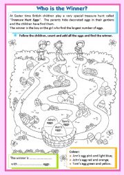 English Worksheet: Treasure Hunt Eggs