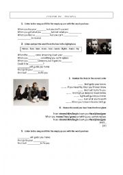 English Worksheet: SONG Fix you