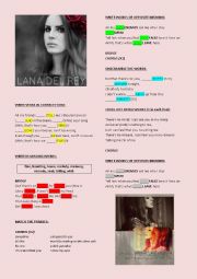 English Worksheet: LANA DEL REY - DARK PARADISE 