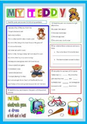 English Worksheet: My Teddy Bear