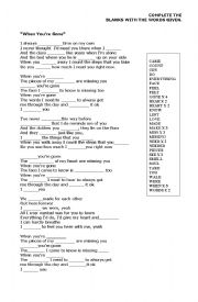 English Worksheet: Avril Lagvine song