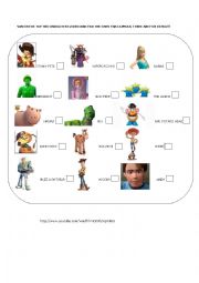 English Worksheet: Toys story characters