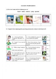 English Worksheet: Health MAtters-L 23