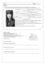 English Worksheet: A 