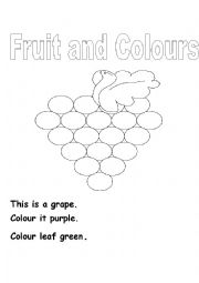 English Worksheet: Frut and Colours