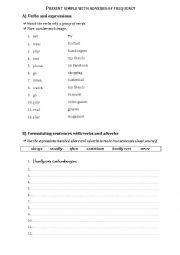 English Worksheet: Frequency adverbs worksheet