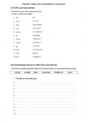 Frequency adverbs worksheet