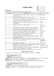 English Worksheet: Classroom language