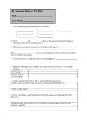 English Worksheet: Geography Webquest