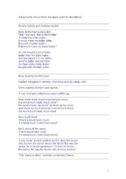 English Worksheet: tongue twisters