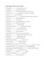 English Worksheet: Verbs taking to-infinitives or -ing