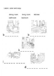English Worksheet: Hose rooms