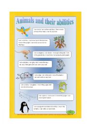 English Worksheet: Animals (can)