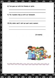 English Worksheet: Present Simple Test part 2