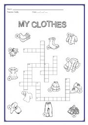 English Worksheet: CLOTHES