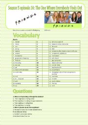 English Worksheet: Friends season 5 episode 14 The One Where Everybody Finds Out