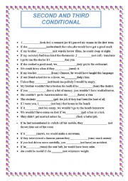 English Worksheet: SECOND AND THIRD CONDITIONAL