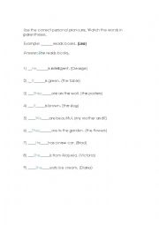 English Worksheet: Personal pronouns short practice
