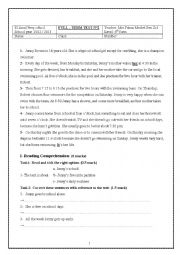 English Worksheet: Full-Term Test n2