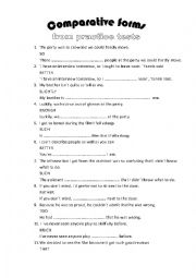 English Worksheet: COMPARATIVE FORMS for FCE