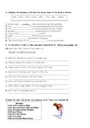 English Worksheet: writing sentences using past simple