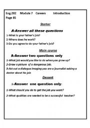 English Worksheet: careers