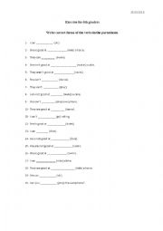 English Worksheet: can- be able to