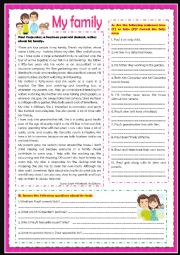 English Worksheet: My family