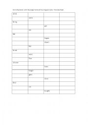 English Worksheet: irregular verbs