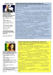 Make a timeline of famous people - biographies/simple past, part 4 **editable&answers**