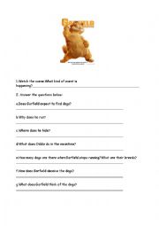 English Worksheet: Garfield movie activity