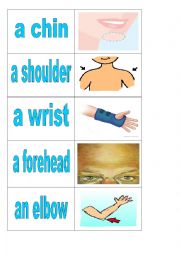 English Worksheet: Body parts - cards 3 of 5