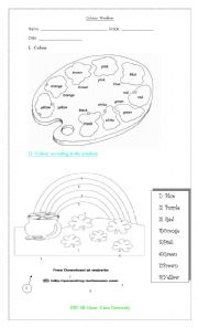 English Worksheet: colours