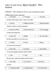 English Worksheet: Billy Elliot - Watching and Comprehension 