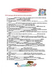 English Worksheet: Mixed tenses and other verb forms