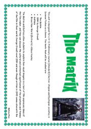 English Worksheet: The Matrix Unit Of Work