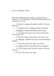 English Worksheet: Verbal practice