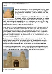 English Worksheet: visit to historical places