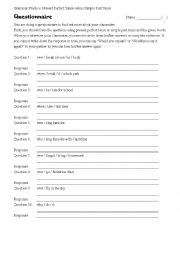 Present Perfect Tense - information gap questionnaire