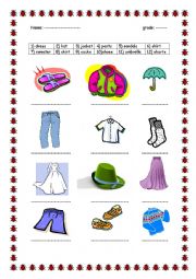 English Worksheet: Clothes