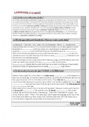 English Worksheet: language activities