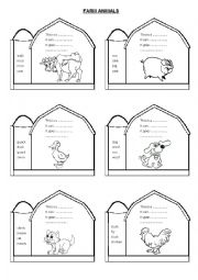 Farm animals mini book