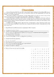 English Worksheet: Chocolate