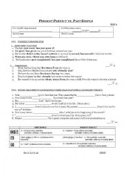 English Worksheet: present perfect vs past simple