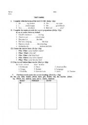 English Worksheet: revision