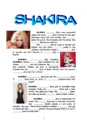 English Worksheet: Shakira